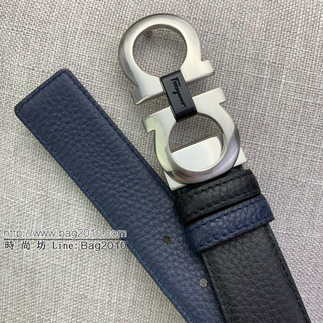 菲拉格慕男士皮帶 Ferragamo雙面牛皮紋理腰帶  jjp1938